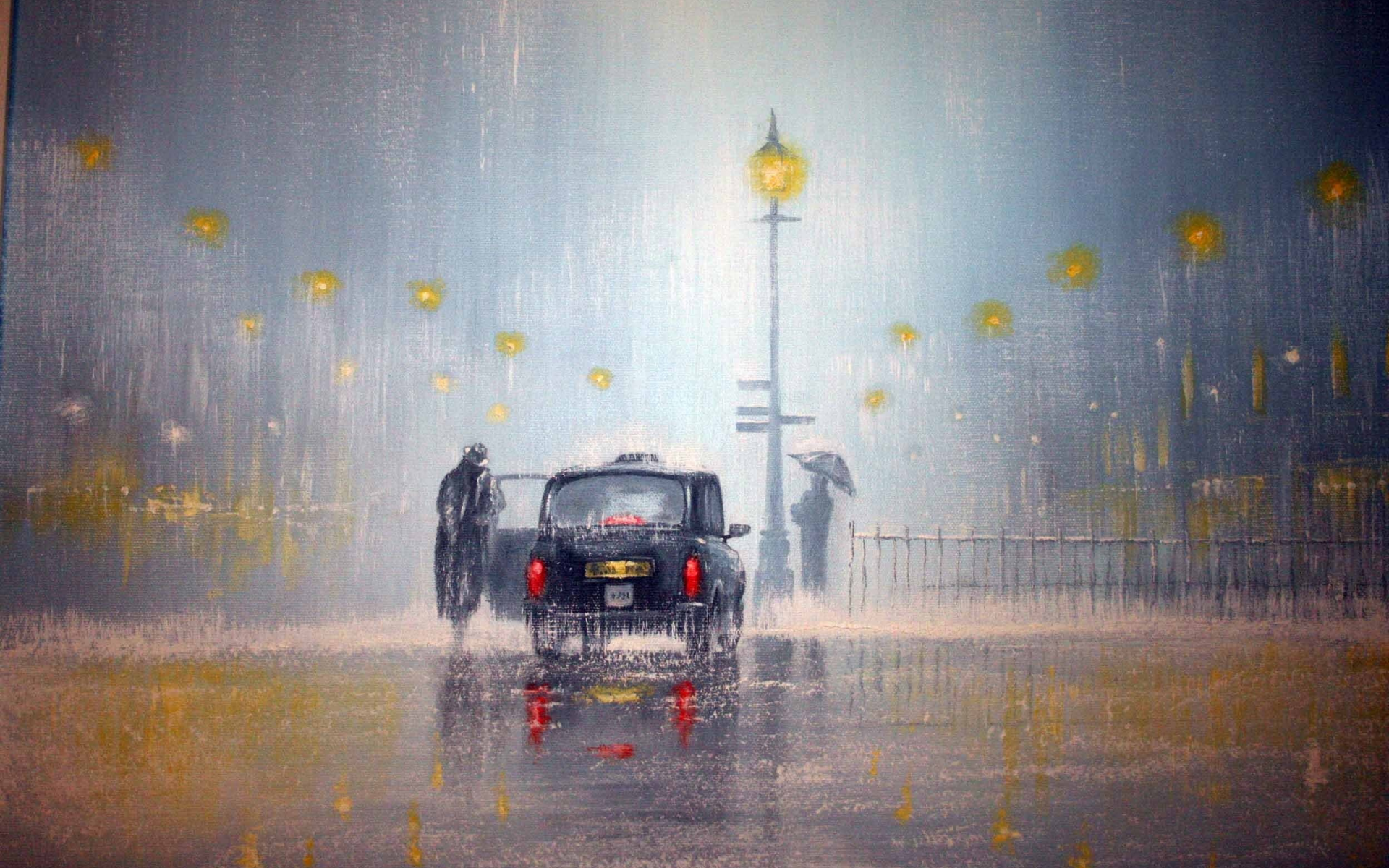 свет, jeff rowland, дождь, машина, фонари