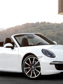 white, 911, car, cabriolet, carrera 4s, wallpapers, porsch, 2012