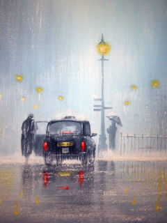 свет, jeff rowland, дождь, машина, фонари