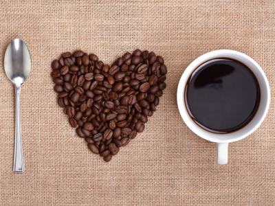 зерна, i love coffee, сердце, чашка, кофе