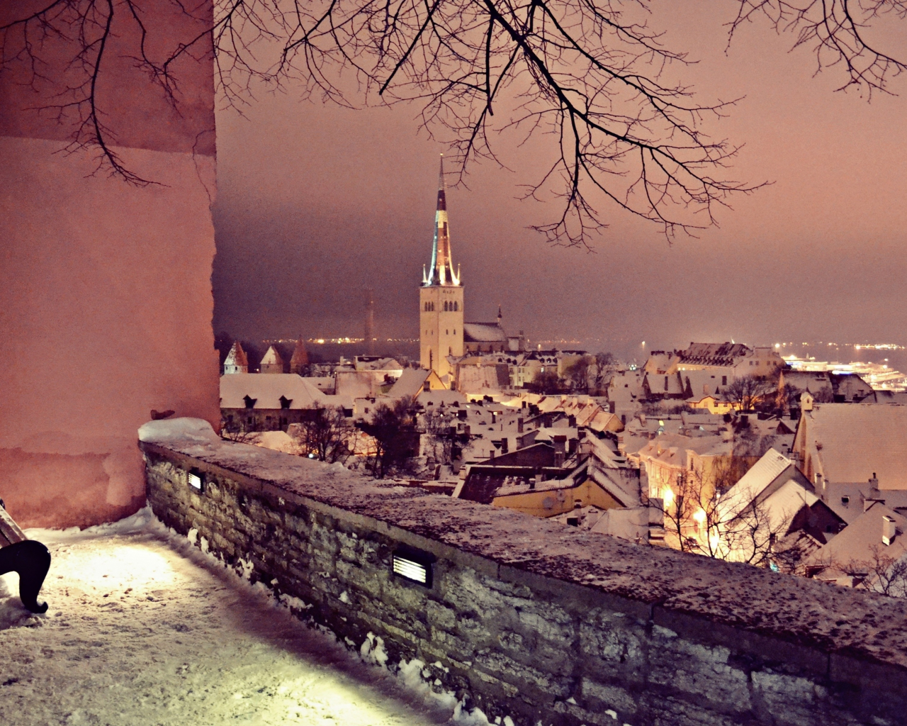 panorama, Tallinn, snow, winter, 