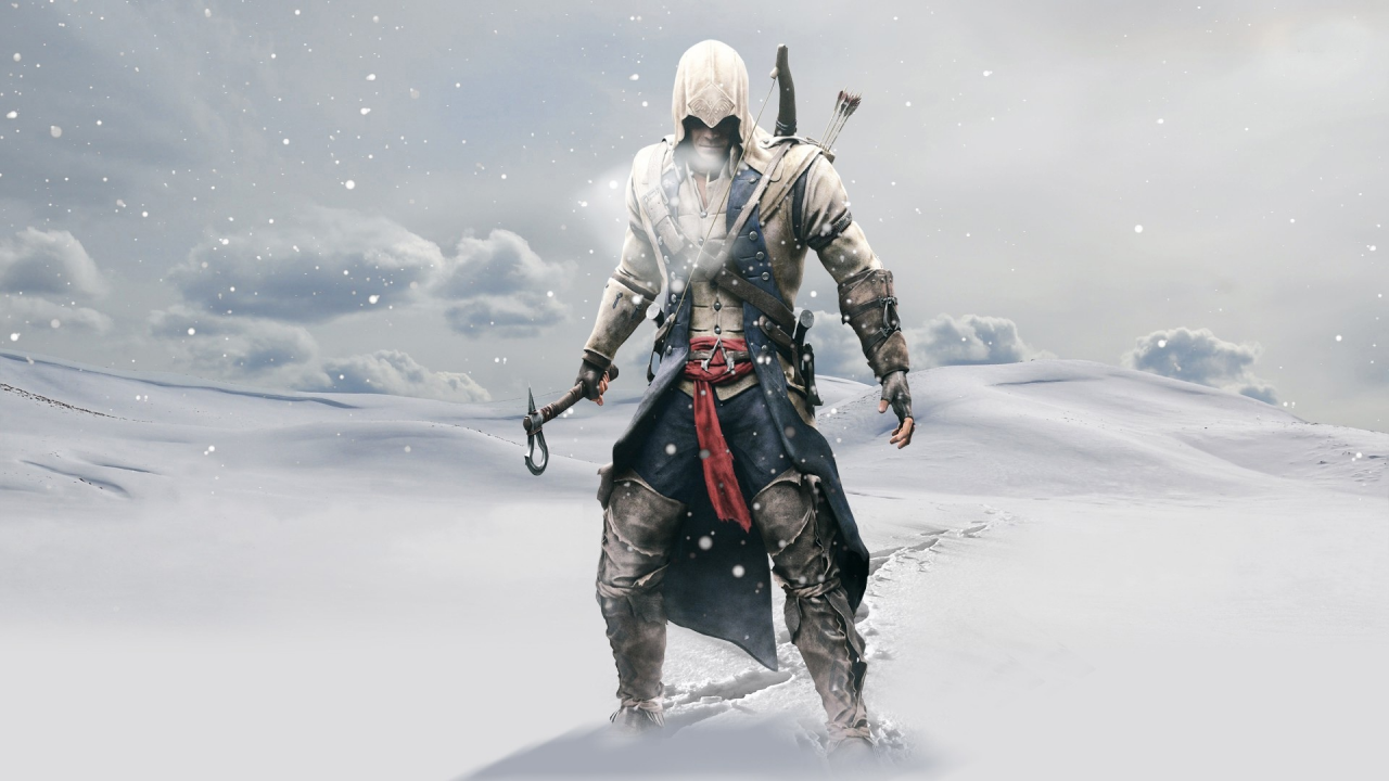 Коннор Kenway, Зима, Connor Kenway, Assassins creed III, snow, снег, winter, Assassins Creed III