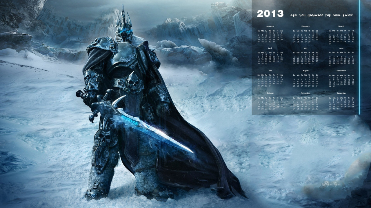 , 2013, Lich King, calendar, World of Warcraft