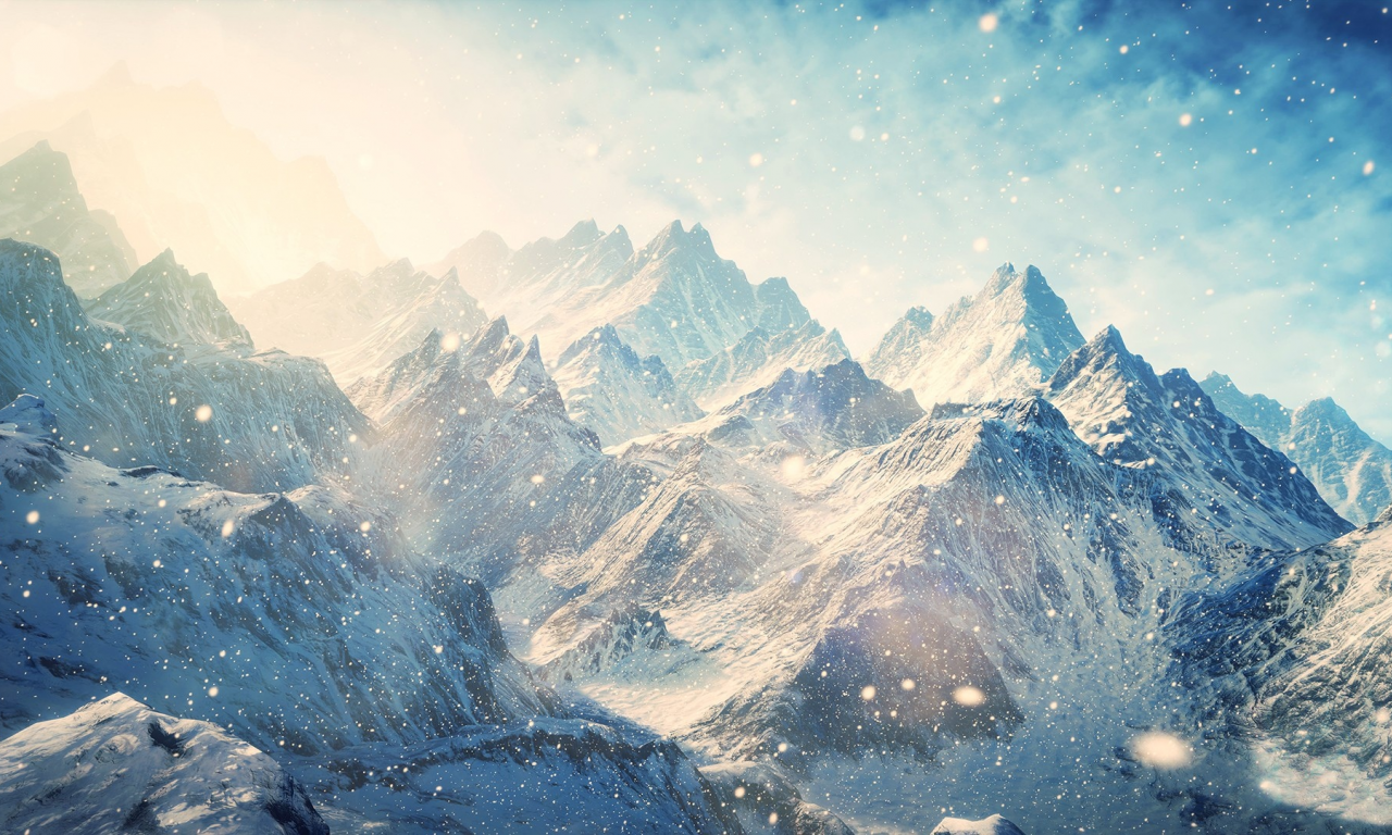 пейзажи, The Elder Scrolls V: Skyrim, winter, зима, landscapes, снег, снег пейзажи,Elder Scrolls V: Skyrim, горы, mountains, snow, snow landscapes