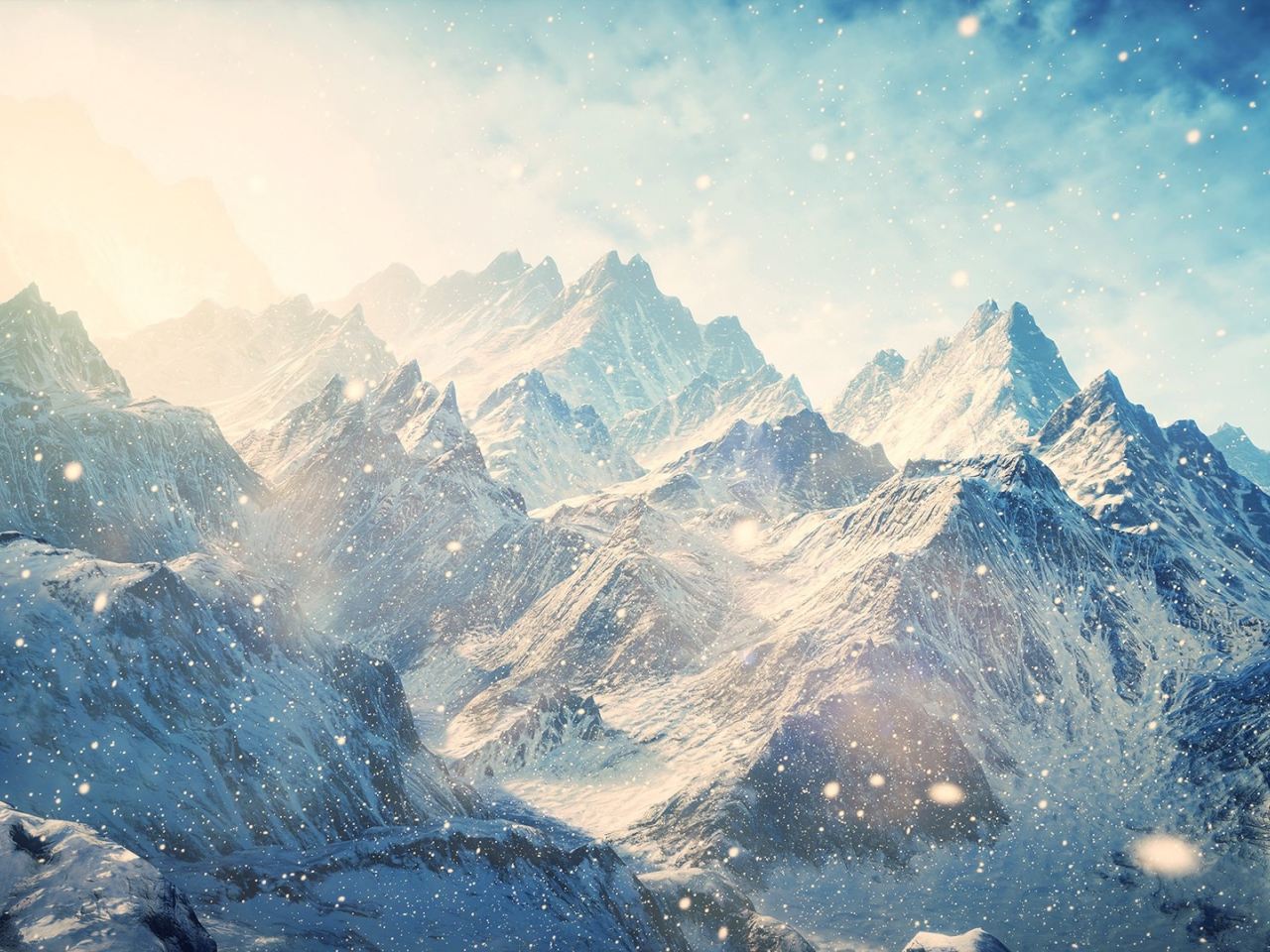 пейзажи, The Elder Scrolls V: Skyrim, winter, зима, landscapes, снег, снег пейзажи,Elder Scrolls V: Skyrim, горы, mountains, snow, snow landscapes