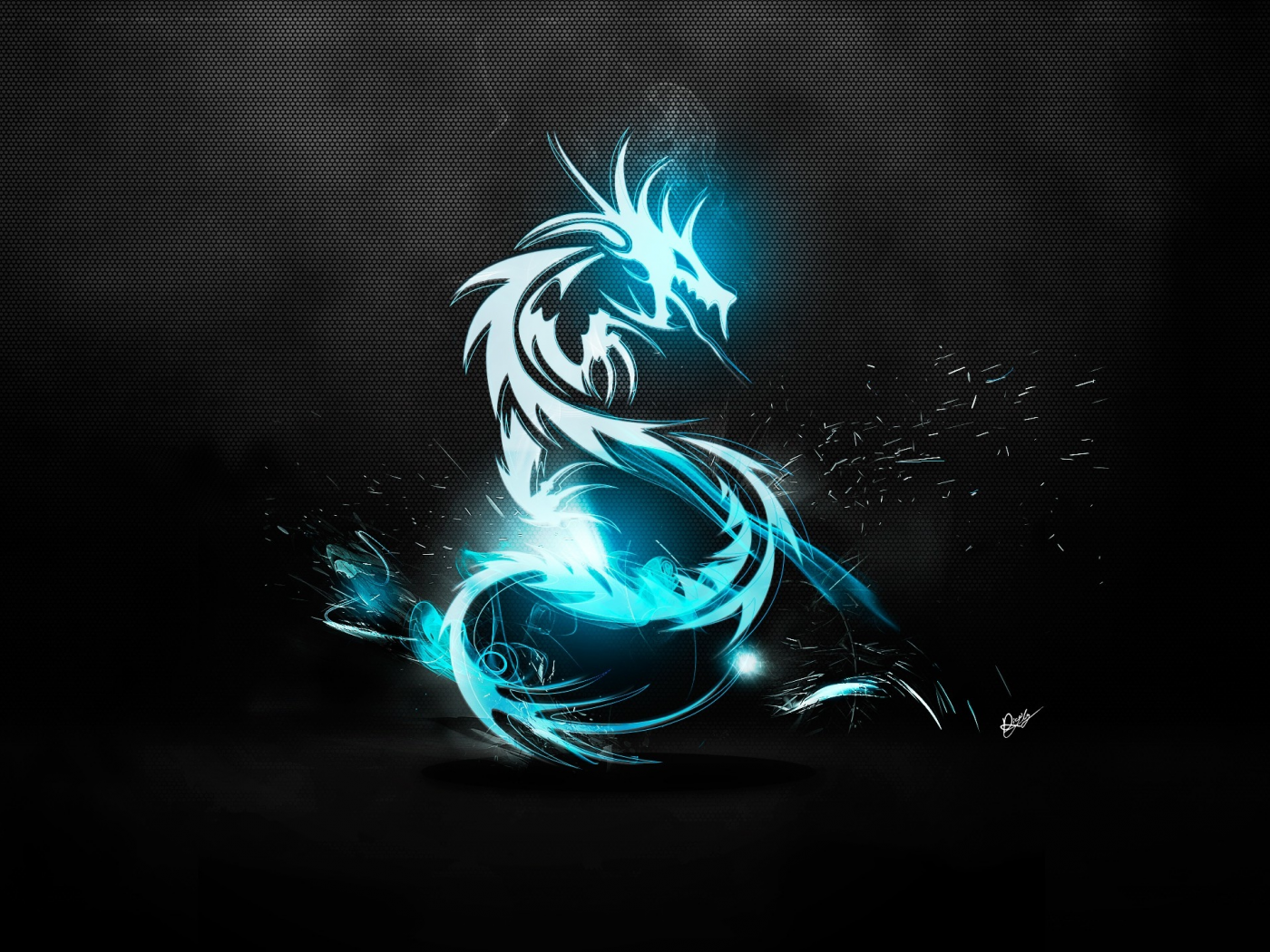 абстрактного, logos, логотипы, синий, black background, Blue Dragon, abstract, AMD, blue, черный фон