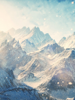 пейзажи, The Elder Scrolls V: Skyrim, winter, зима, landscapes, снег, снег пейзажи,Elder Scrolls V: Skyrim, горы, mountains, snow, snow landscapes