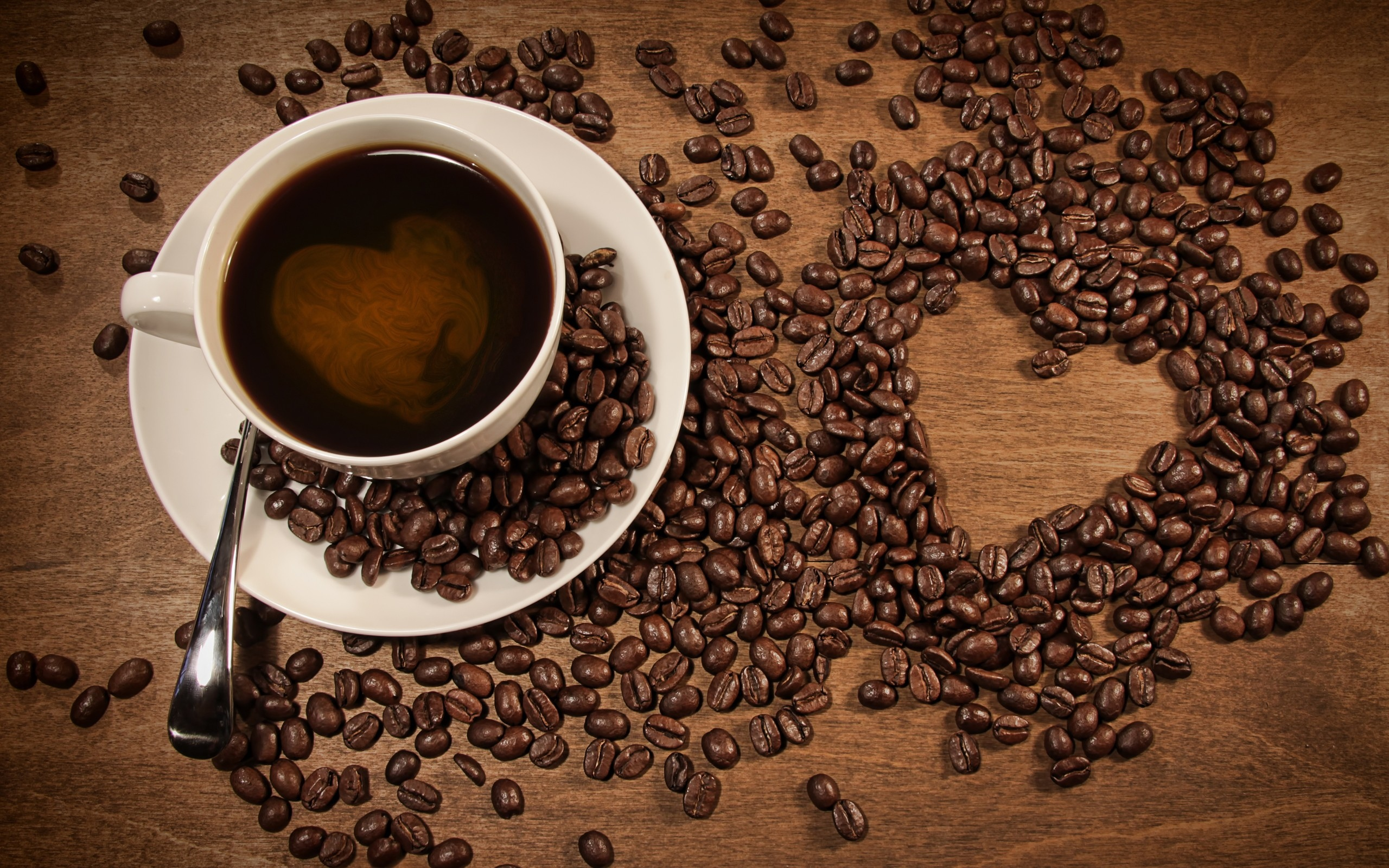 coffee, hearts, coffee beans, сердца, чашки, кофе, кофе в зернах, cups