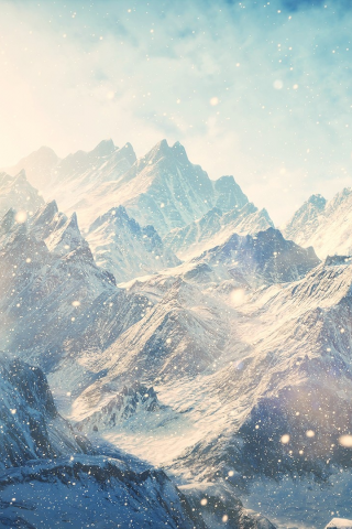 пейзажи, The Elder Scrolls V: Skyrim, winter, зима, landscapes, снег, снег пейзажи,Elder Scrolls V: Skyrim, горы, mountains, snow, snow landscapes