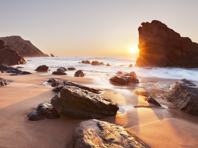 пейзажи, landscapes, камни, nature, Portugal, пляж, rocks, stones, Португалия, beach, скалы, природа