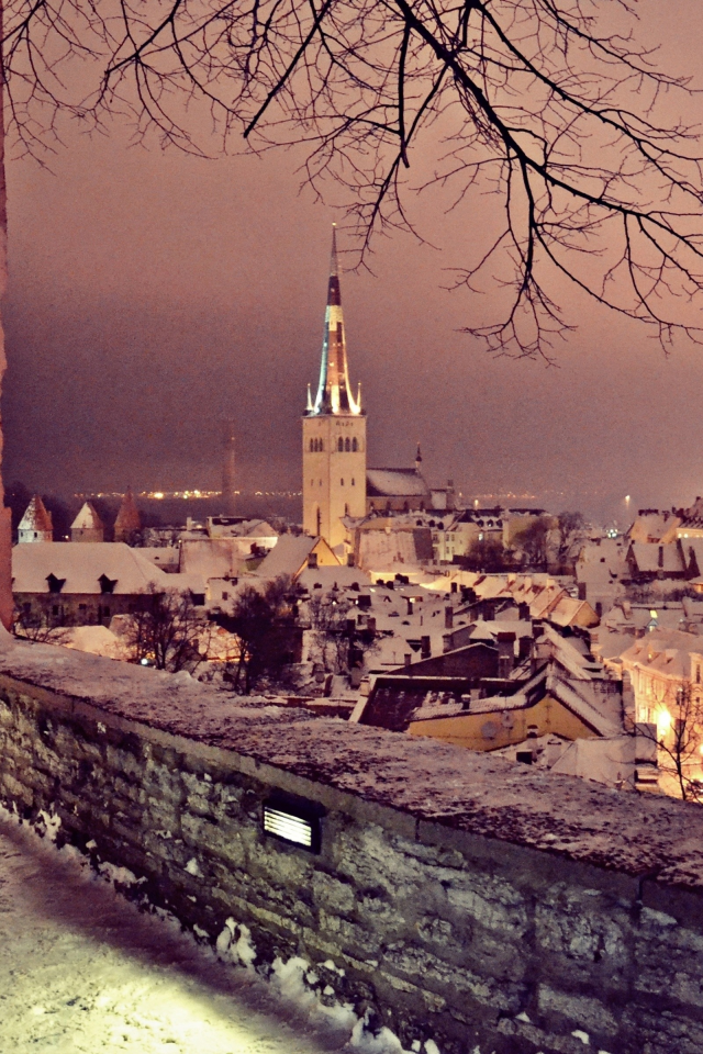 panorama, Tallinn, snow, winter, 