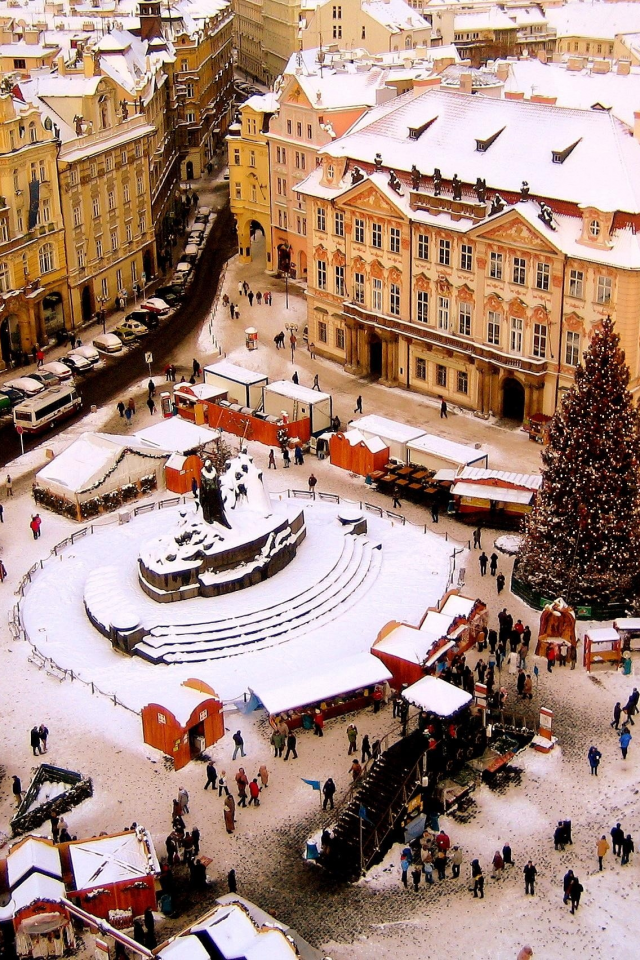 снега, cityscapes, Christmas, Prague, snow, Рождество в Праге, Europe, Европы, городские пейзажи