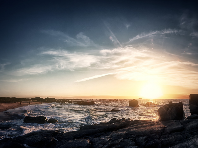 пляж, закат, nature, beach, sunset, природа