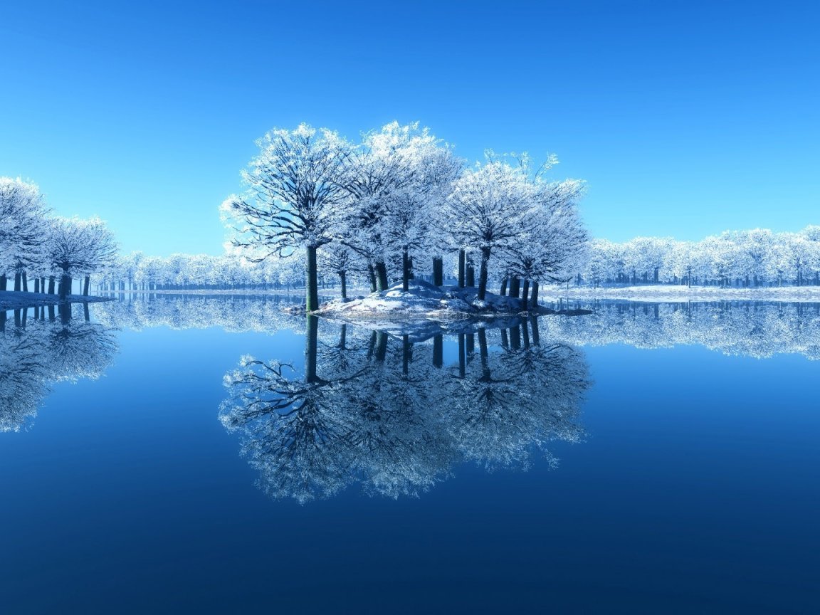 nature, trees, sea, reflections, landscapes, skies, snow, 