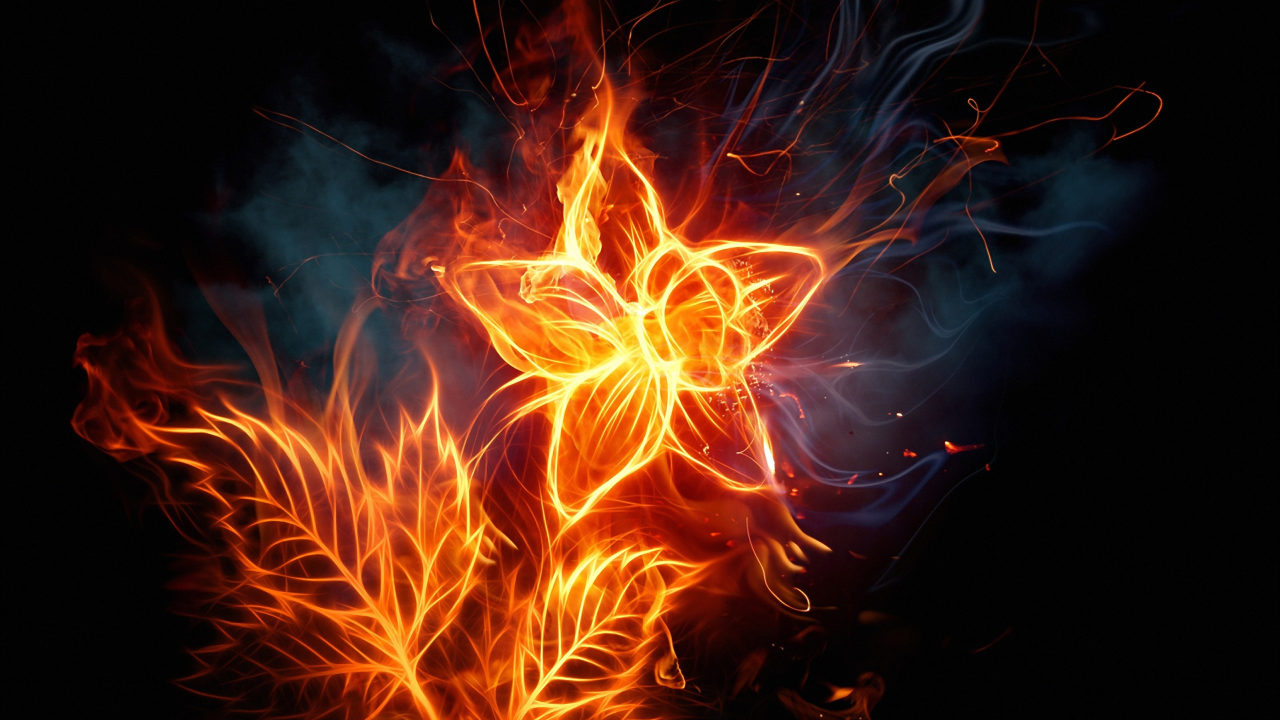 fire, fire flower, огонь цветка, огонь, Цветы, flowers