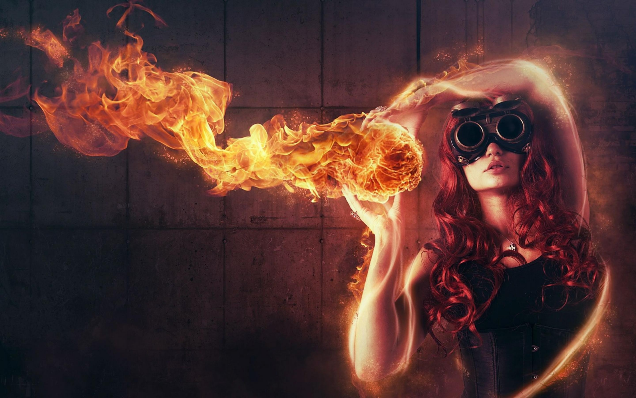 рыжие, огонь, redheads, абстрактное, творческие, очки, glasses, fire, creative, красный, red, abstract