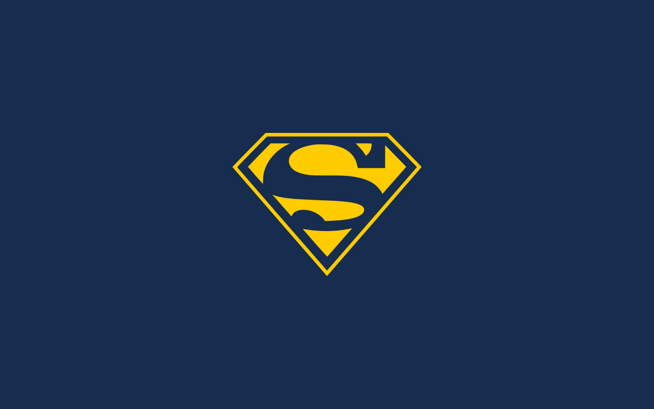 Superman, Супермен, Минималистичный, желтый, superheroes, simple, темный, dark, простые, супергерои, minimalistic, yellow