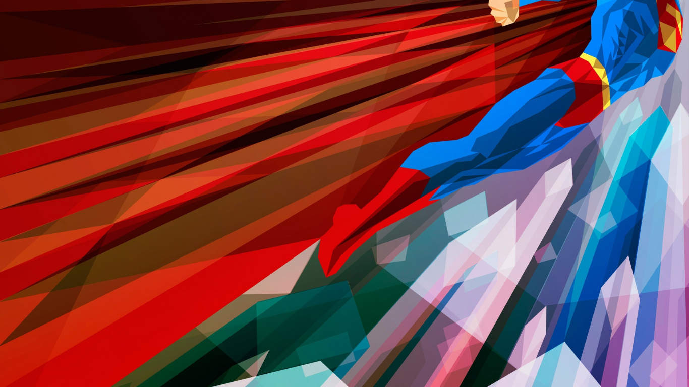 superheroes, capes, geometric shapes, DC Comics, flying, Liam Brazier, Superman, , artwork
