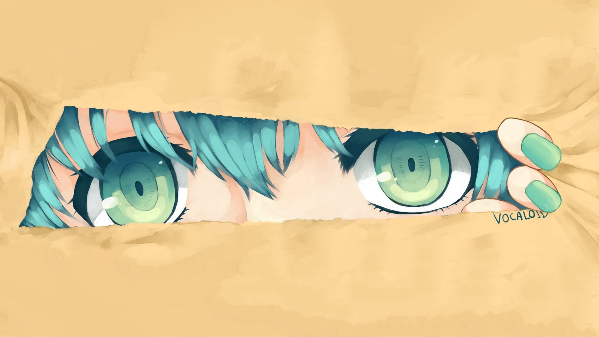 anime girls, лак для ногтей, синие волосы, text, torn paper, nail polish, текст, Hatsune Miku, aqua eyes, blue hair, аниме девушки, Vocaloid, глаза цвета морской волны, рваной бумаги