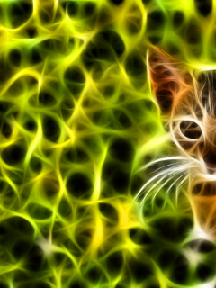 , kittens, feline, cats, fractalius, green, fractal