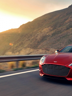 mountains, Aston Martin, cars, vehicles, automobile, Aston Martin Rapide S, roads, sunlight, 