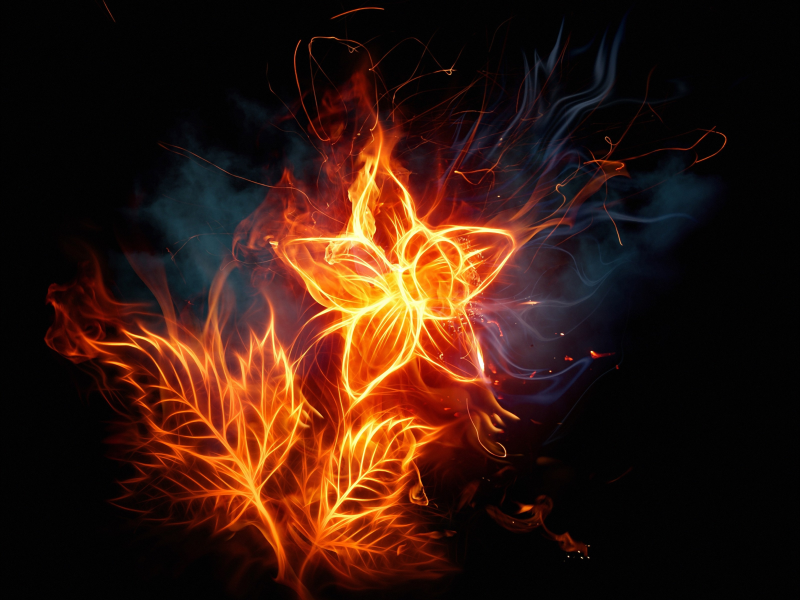 fire, fire flower, огонь цветка, огонь, Цветы, flowers