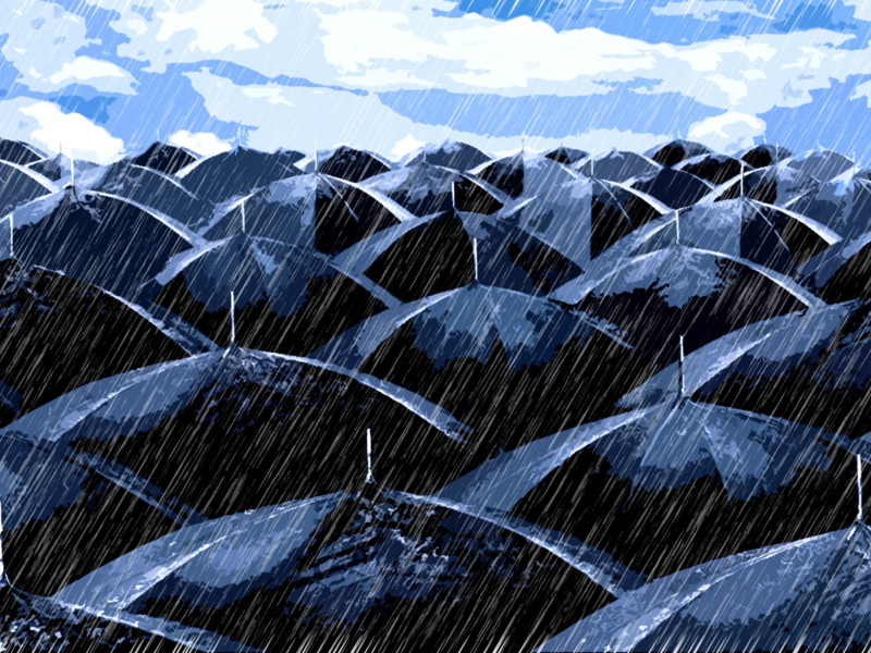 зонты, artwork, umbrellas, произведения искусства, rain, Дождь