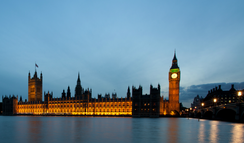 england, night, river, Great britain, bridge, buildings, big ben, city, lanterns, london, lights