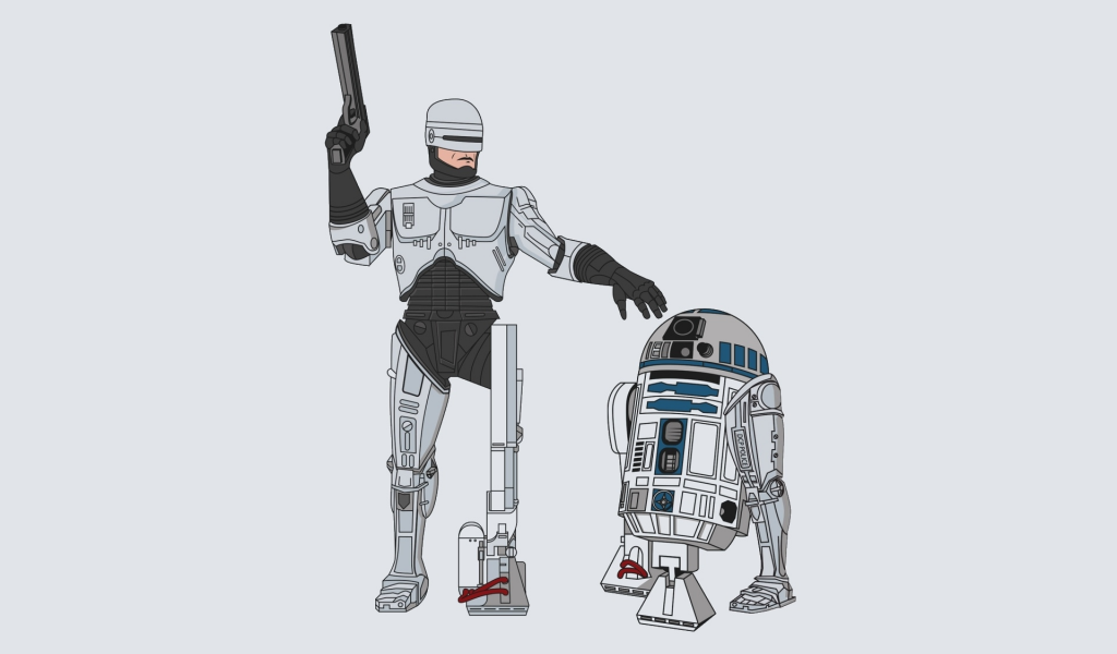 robocop, Робокоп, and, робот-полицейский, р2-д2, r2-d2, artwo-deetwo