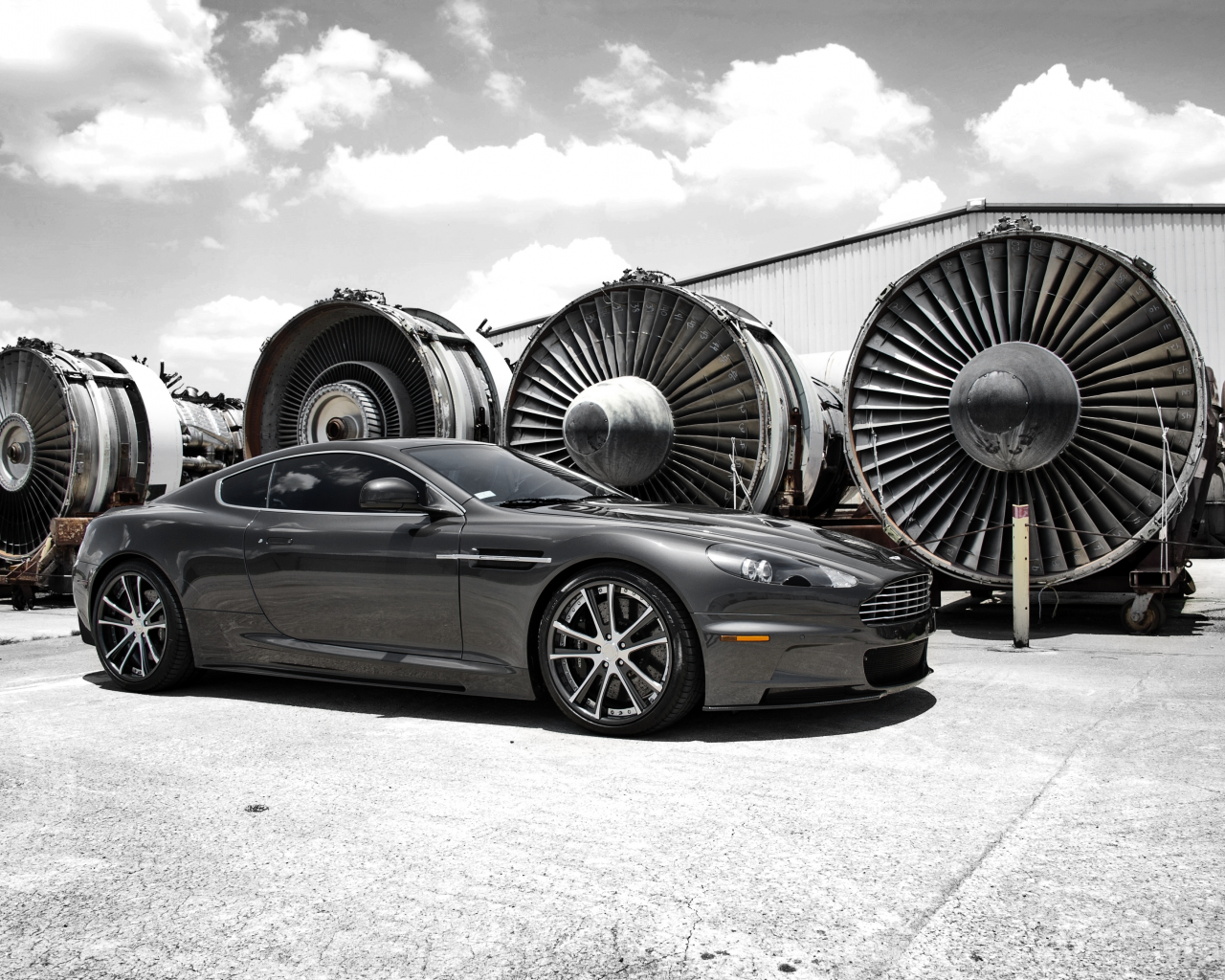 clouds, Aston martin, астон мартин, dbs, sky, дбс, серый, grey