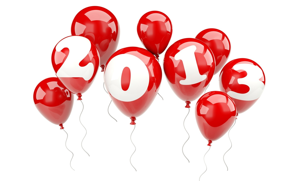 красные, 2013, Новый год, праздиник, шарики