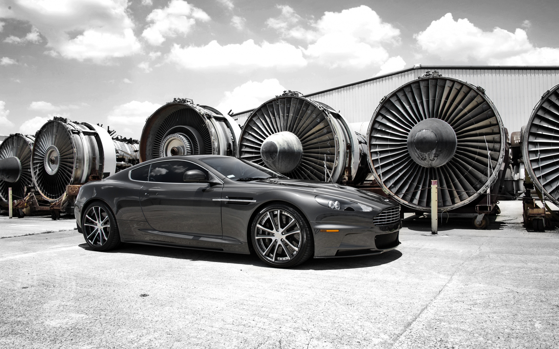 clouds, Aston martin, астон мартин, dbs, sky, дбс, серый, grey