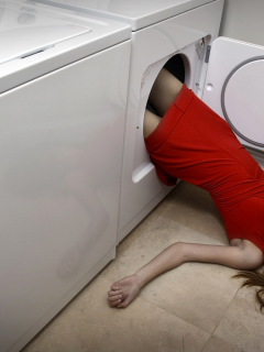 девушка, ситуация, Washing machine