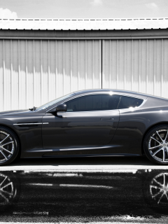 дбс, Aston martin, астон мартин, dbs, лужа, grey, серый, профиль