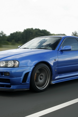 гтр, r34, ниссан, Nissan, gt-r, синий, skyline, скайлайн, v-spec