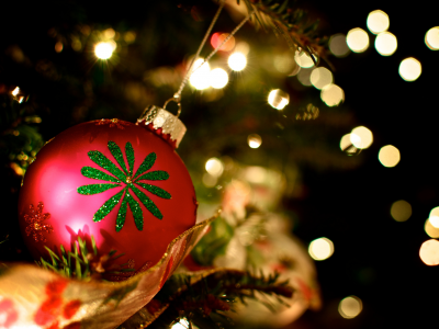 шарик, новогодние, красный, узор, елка, игрушки, Шар