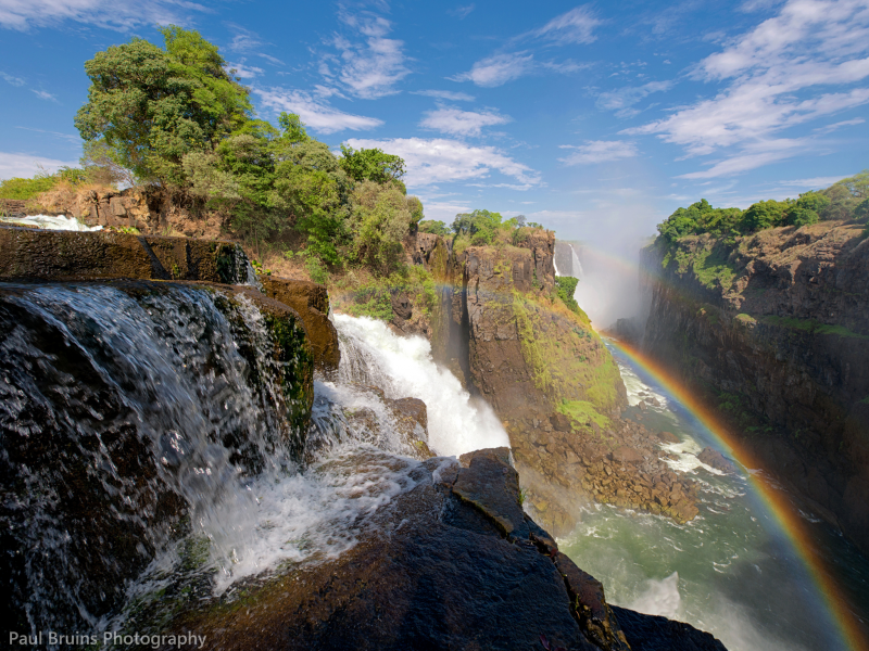 водопад, южная африка, Природа, радуга, виктория