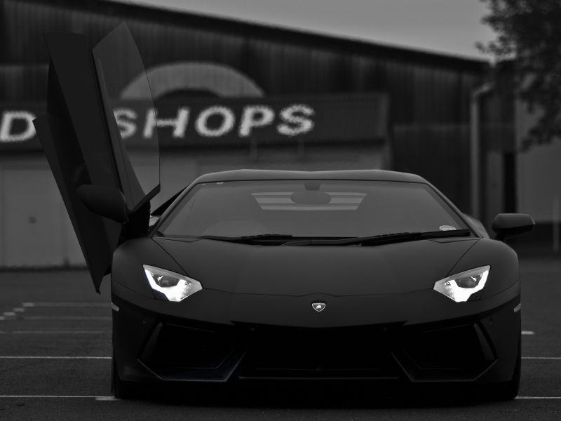 черный, aventador, Lamborghini, суперкар, lp700-4
