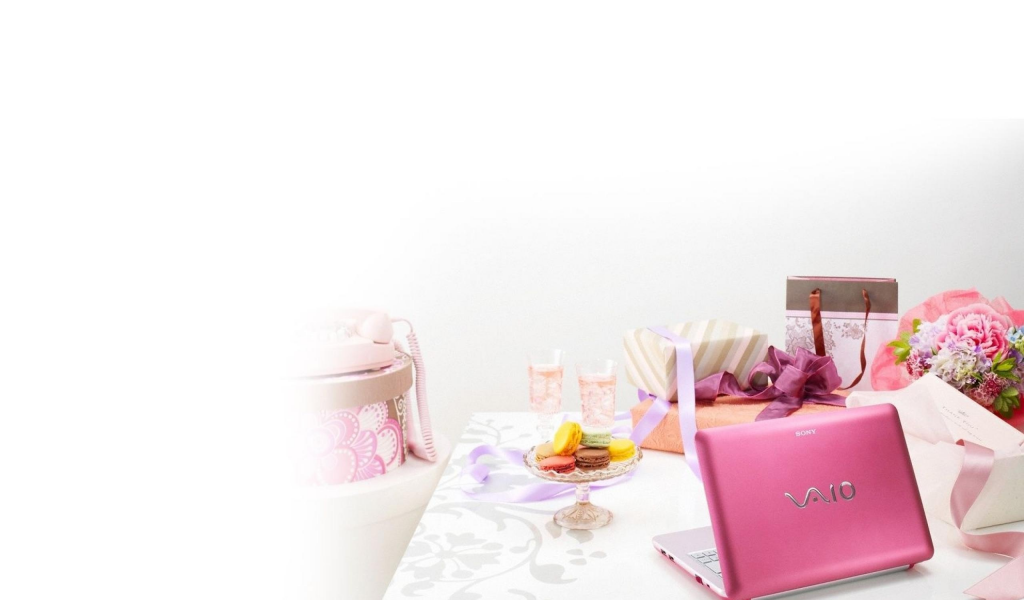 стол, розовый, vaio, Sony, подарки, ноутбук