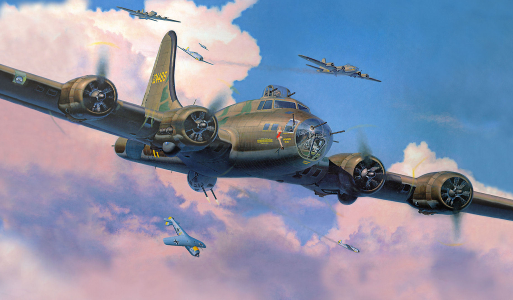 Boeing b-17 flying fortress, летающая крепость, бомбардировщики