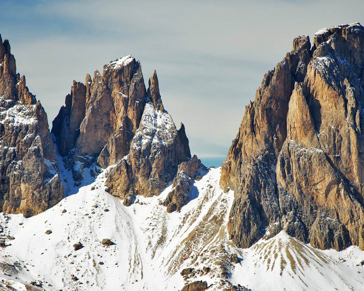 южные альпы, зима, доломитовые альпы, Горы, италия