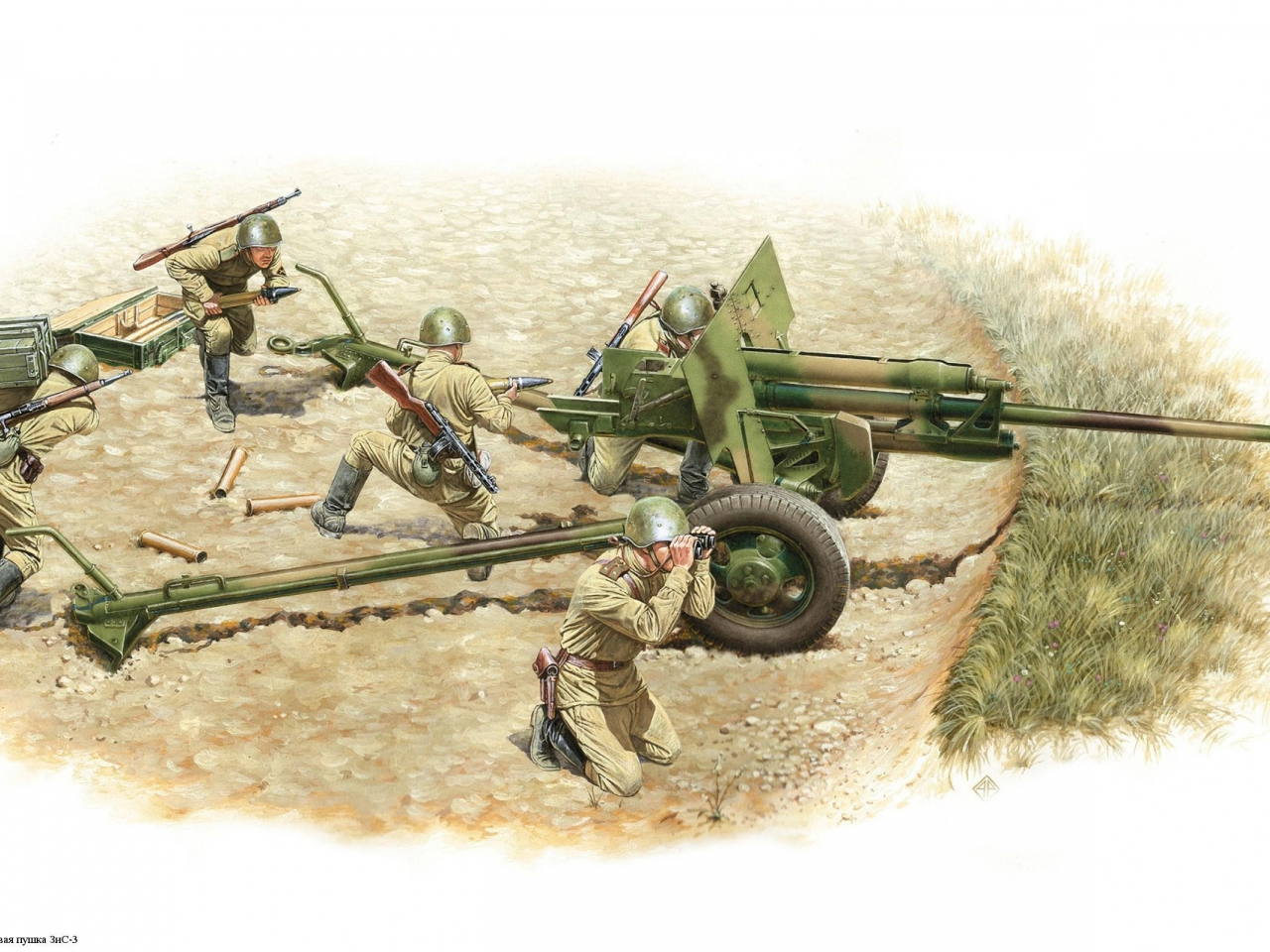 противотанковая пушка, оружие, советская, Зис-3