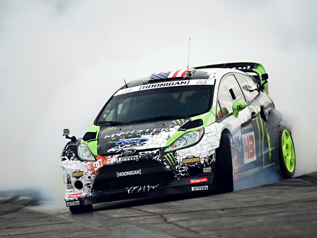 gymkhana, tuning, monster energy, sportcar, smoke, ken block, Ford, fiesta, drift