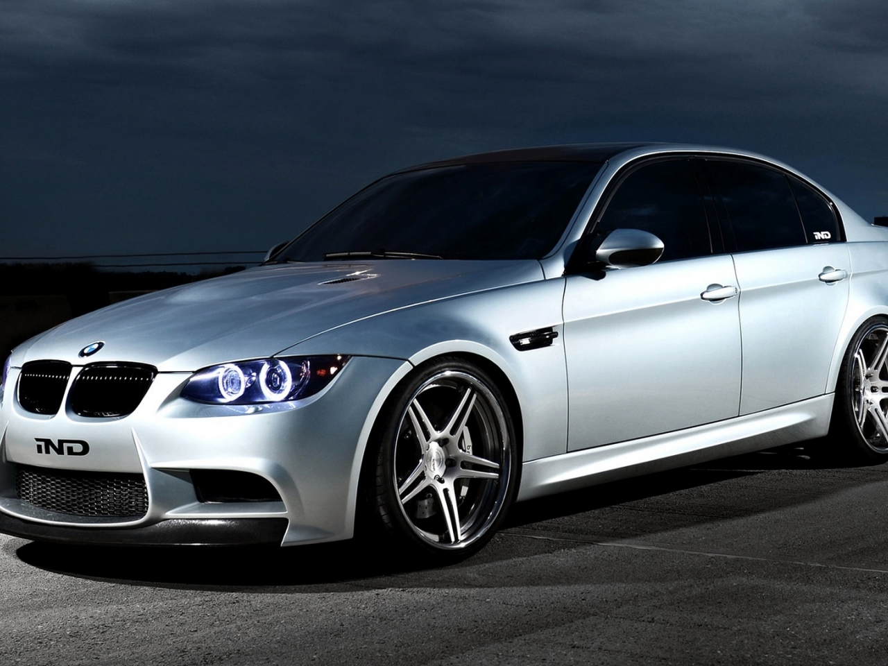 silver, tuning, ghost, Car, sedan, e90, angel eyes, automobile, wallpapers, bmw m3, 2012, ind