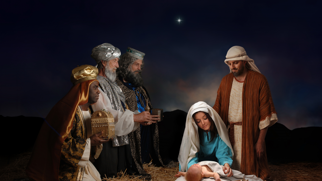 рождение христа, звезда, дары волхвов, Рождество, ночь
