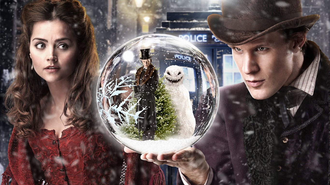 снег, снеговик, улица, шар, doctor who, человек, Доктор кто