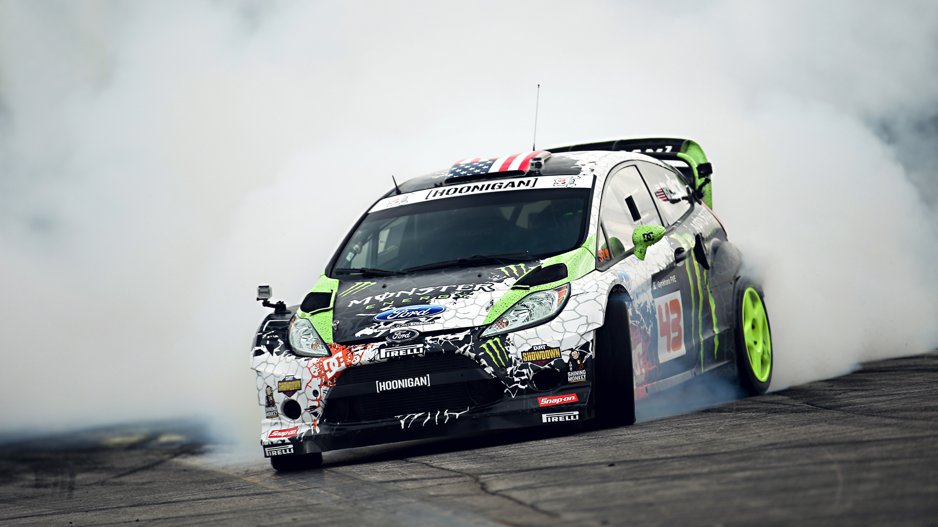 gymkhana, tuning, monster energy, sportcar, smoke, ken block, Ford, fiesta, drift