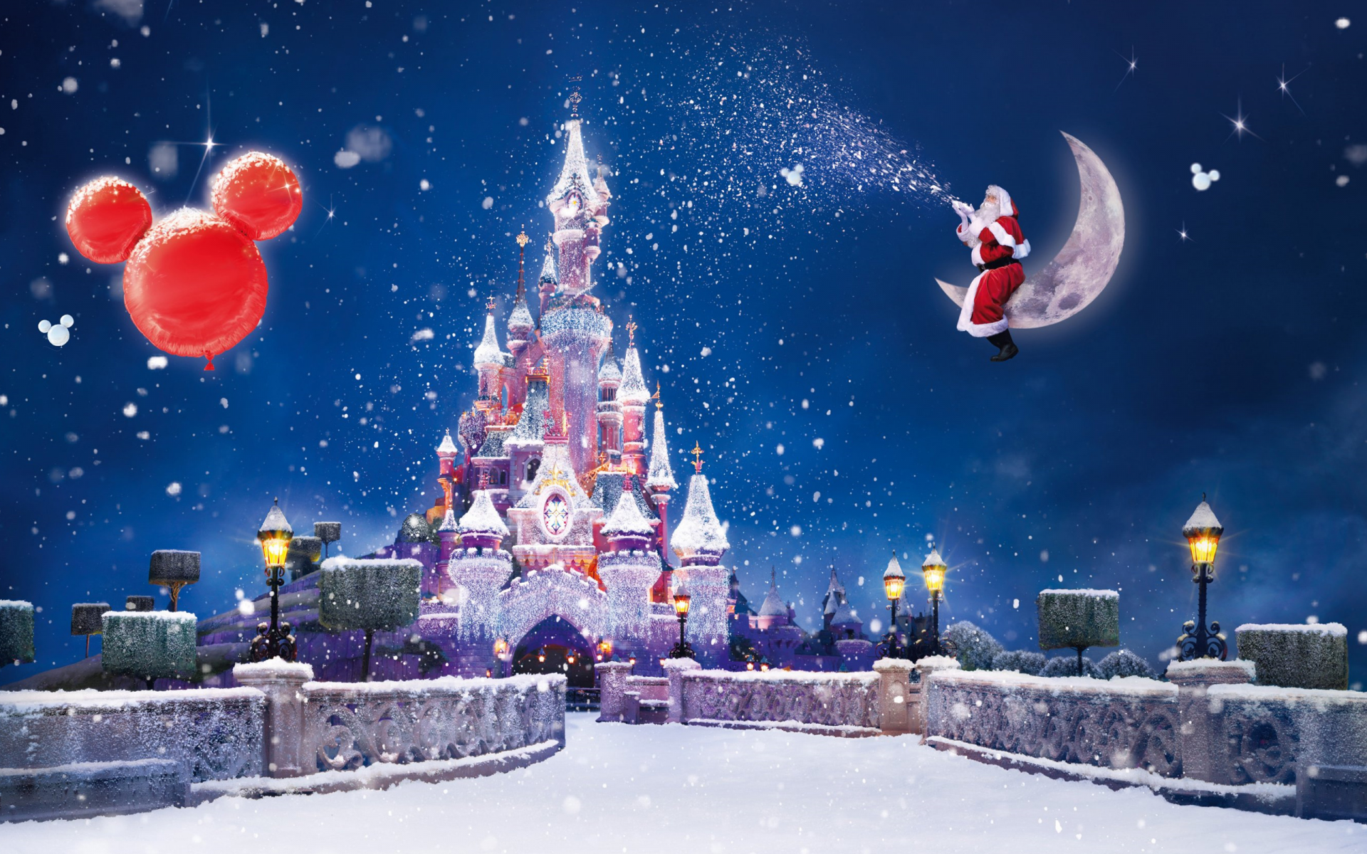 замок, новый год, диснейленд, Disneyland paris, рождество