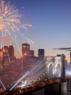 brooklyn bridge, фейерверк, usa, америка, Fireworks, new york, салют