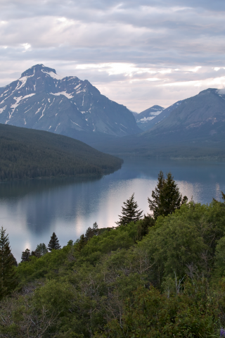 горы, glacier national park, озеро, Two medicine lake